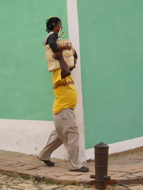 Kuba, Trinidadas, Žmonės, Vaikas, Krepšelis, Vežimėlis, Vaikščioti