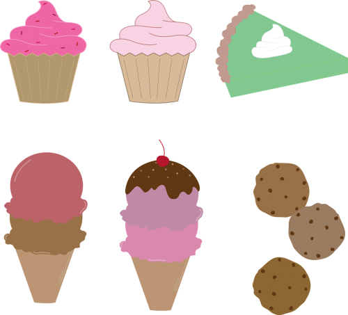 Cupcake, Pyragas, Ledai, Slapukai, Desertas, Maistas, Saldainiai, Iliustracijos