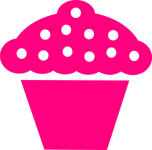Cupcake, Rožinis, Uogos, Logotipas, Mufino, Apledėjimas, Piktograma, Maistas, Nemokama Vektorinė Grafika