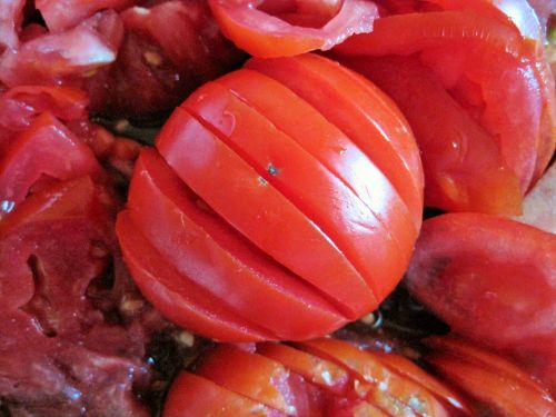 Pomidorai,  Prinokę,  Raudona,  Apvalus,  Supjaustyti,  Gabaliukai,  Maistas,  Vaisiai,  Supjaustyti Prinokusius Pomidorus