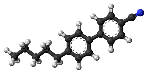 Cianopentilbenilas,  Molekulė,  Chemija,  Atomai,  Modelis,  Bondings,  Tyrimai,  Junginys