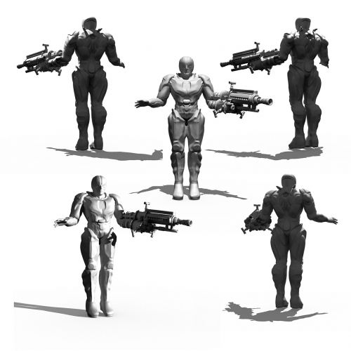 Cyborg, Bio Mechanika, Padengti, 3D Modelis