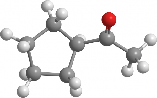Ciklopentil-1-Pentanonas, Ketonas, Molekulės, Chemija, Ekologiškas, 3D