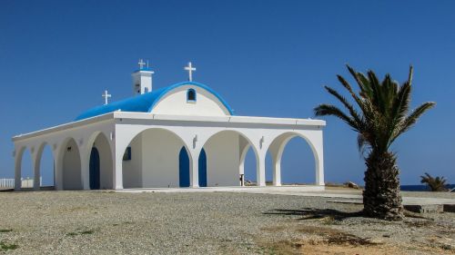 Kipras, Ayia Thekla, Bažnyčia, Architektūra, Balta, Mėlynas