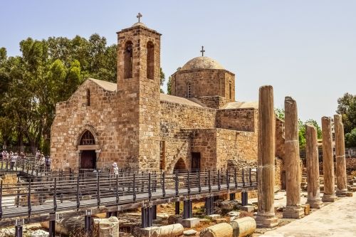 Kipras, Paphos, Ayia Kyriaki Chrysopolitissa, Bažnyčia, Ortodoksas, Religija, Byzantine, Paveldas, Archeologija, Bazilika, Paminklas