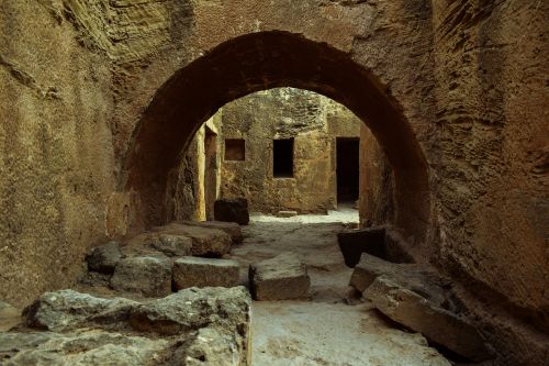Kipras, Paphos, Karalių Kapai, Archeologija, Archeologiniai, Istorinis, Akmuo, Senovės, Unesco Paveldo Vieta