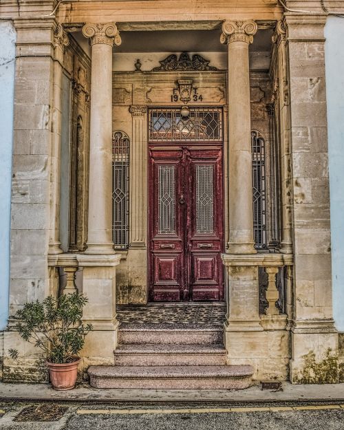 Kipras, Kato Drys, Architektūra, Neoklasikinis, Namas, Vartai, Įėjimas, Vintage, Skilimas