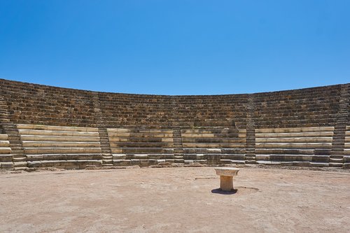 Kipras,  Amfiteatras,  Metai,  Senovinis,  Atvirame Ore Teatras,  Salamis,  Senovė,  Tuščia,  Sėdėti,  Teatras,  Graikų