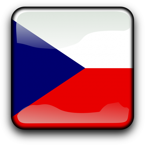 Čekijos Respublika, Vėliava, Šalis, Tautybė, Kvadratas, Mygtukas, Blizgus, Nemokama Vektorinė Grafika