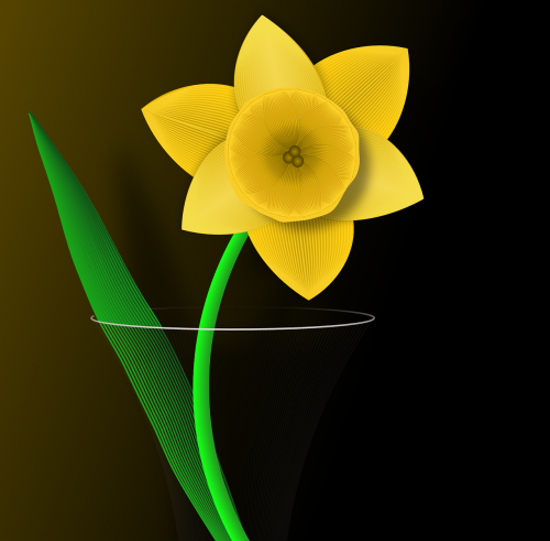 Daffodil, Gėlė, Pavasaris, Vazos, Geltona, Meno Kūriniai, Išdėstymas, Nemokama Vektorinė Grafika