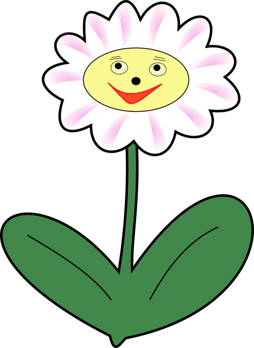 Daisy, Gėlė, Augalas, Veidas, Laimingas, Pavasaris, Nemokama Vektorinė Grafika