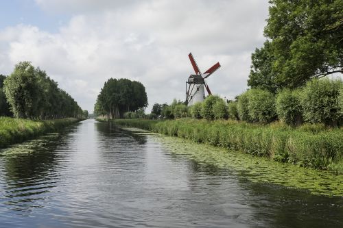 Damie Bruges, Kanalas, Šviesa, Gamta, Malūnas