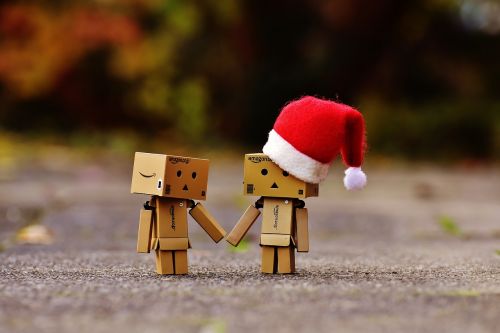 Danbo, Kalėdos, Figūra, Kartu, Ranka Rankon, Meilė, Bendravimas, Dviems, Juokinga, Skaičiai, Draugystė, Valentino Diena, Ryšys, Saldus, Santa Skrybėlė