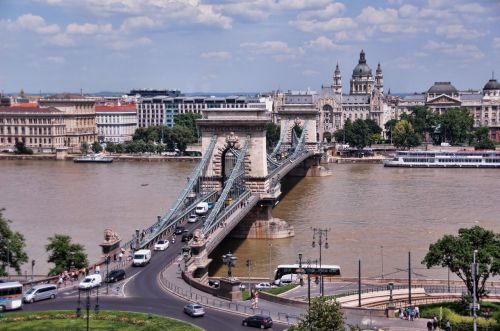 Danube, Panorama, Budapest, Grandinės Tiltas, Miestas, Upė, Vanduo, Miesto Panorama, Perspektyva, Miesto Kelionė, Vengrija, Lankytinos Vietos, Orientyras