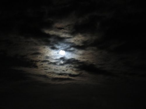 Tamsi, Mėnulis, Debesis, Naktis
