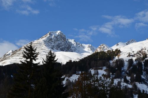 Davos, Kalnai, Sniegas, Šveicarija, Kraštovaizdis, Žiema