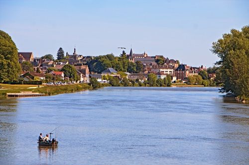 Sumažinti, Loire, Upė, Panorama, Miestas, Nièvre, Vandens Planas, Vandens Telkiniai
