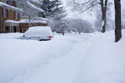 Gilus Sniegas, Žiema, Michiganas, Automobilis, Snieguotas Gatvė, Padengtas