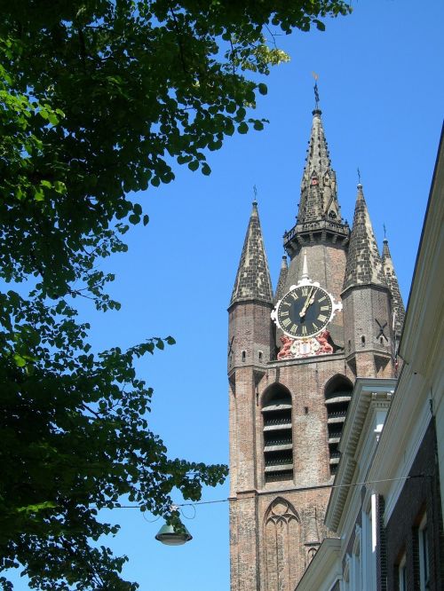 Delftas, Nyderlandai, Holland, Gatvė, Bažnyčia, Miestas, Pastatai, Architektūra