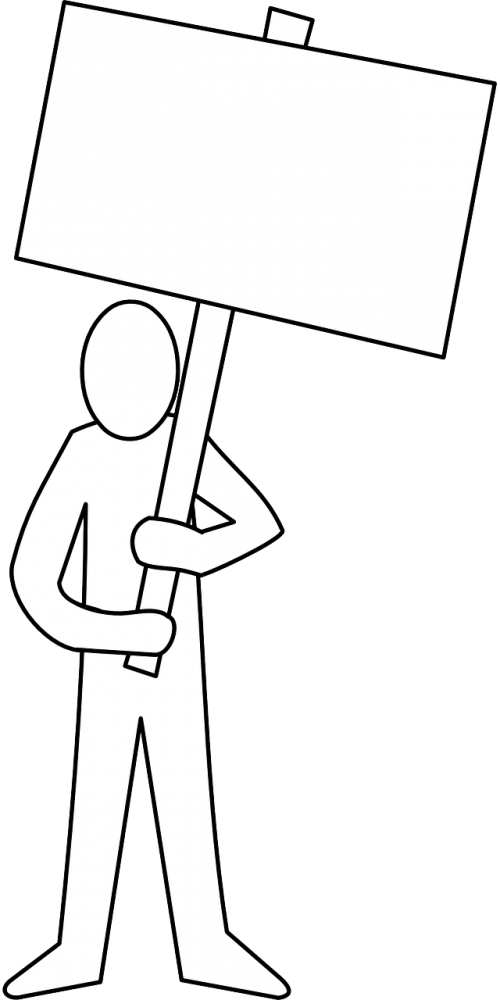 Demonstratorius, Protestuotojas, Ženklas, Vyras, Rodyti, Nemokama Vektorinė Grafika