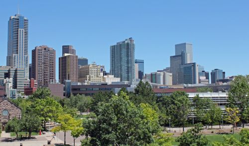 Denveras, Colorado, Miestas, Centro, Panorama, Miesto Panorama, Campus, Pastatai