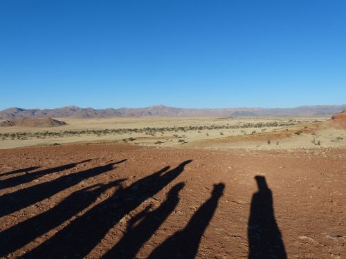 Dykumos Kraštovaizdis, Siluetai, Šešėlių Žaidimas, Namibija, Dykuma