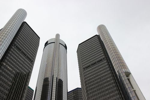 Renesanso Centras, General Motors, Detroitas, Michiganas, Gm, Motorinis Miestas, Pastatas, Bokštai, Architektūra, Usa