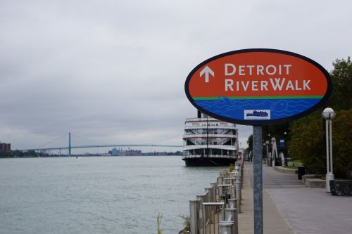 Detroit Upės Pasivaikščiojimas, Riverside, Detroit Princesė, Upė, Detroit Upė, Ambasadoriaus Tiltas, Tiltas, Kranto