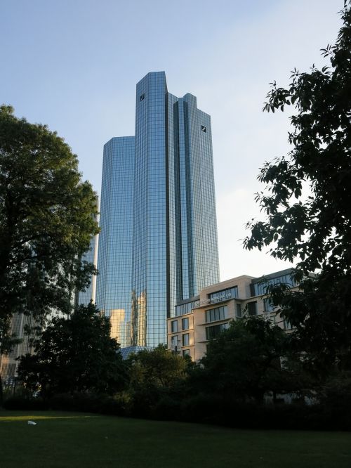 Deutsche Bank, Frankfurtas, Banko Pastatas, Stiklo Architektūra, Dangoraižis, Finansų Centras, Miestas