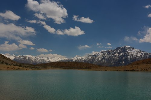 Dhankar Ežeras,  Himachal Pradesh,  Spiti Valley,  Ežeras,  Himalajai,  Dangus,  Sniegas,  Kalnai