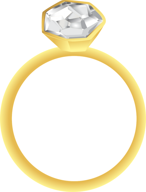 Deimantas, Žiedas, Auksas, Vestuvės, Papuošalai, Deimantinis Žiedas, Nemokama Vektorinė Grafika