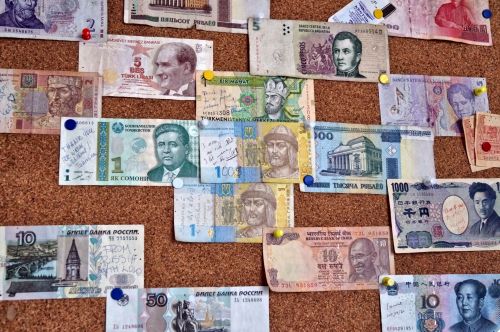 Skirtingos,  Šalyse,  Pinigai,  Banknotai,  Skirtingų Šalių Pinigų Banknotai