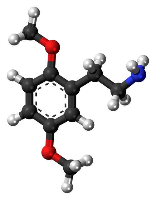 Dimetoksifenetalaminas, Molekulė, Junginys, Cheminis, Tyrimai, Aromatiniai, Modelis, Rutulys Ir Lazdelė