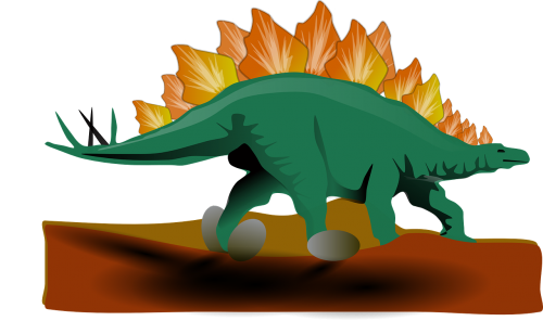 Dinozauras, Stegosauras, Dino, Gyvūnas, Priešistorinis, Monstras, Paleontologija, Nemokama Vektorinė Grafika