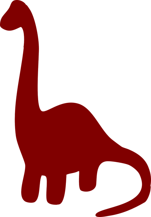 Dinozauras, Ruda, Siluetas, Ilgai, Senovės, Kaklo, Kaklas, Nemokama Vektorinė Grafika