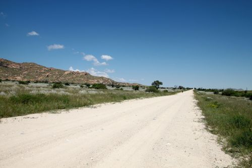 Purvo Kelias, Žvyro Kelias, Vienišas, Gatvė, Karštas, Atstumas, Horizontas, Namibija, Afrika, Dykuma, Dangus