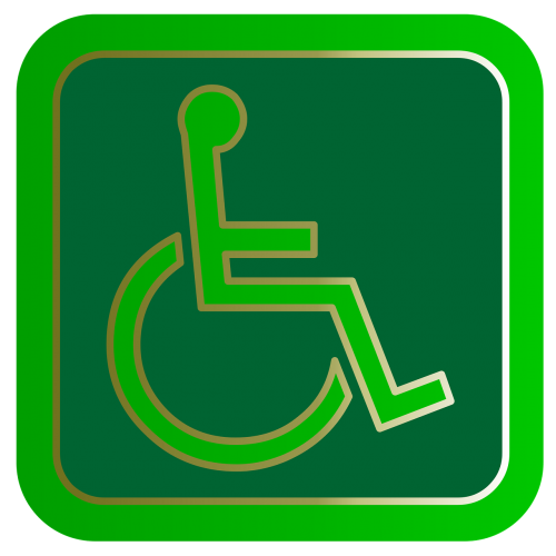 Neįgalus, Negalia, Negalia, Neįgalieji, Neįgaliųjų Vežimėlis, Mygtukas, Simbolis, Žalias, Internetas, Ženklas