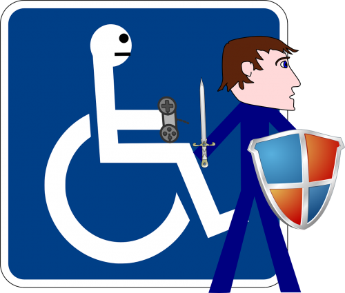 Neįgalus, Šablonas, Kardas, Ženklas, Charakteris, Simbolis, Piktograma, Talismanas, Žmonės, Skydas, Neįgalieji, Prieinama, Neįgaliųjų Vežimėlis, Etiketė, Prieinamumas, Nemokama Vektorinė Grafika