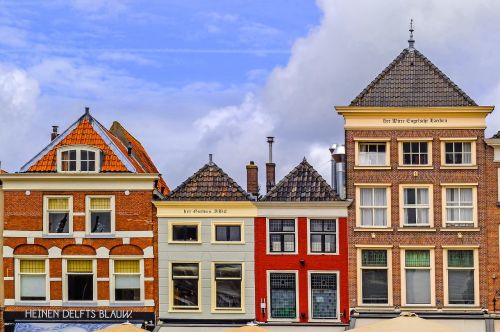 Dity, Fasadas, Miesto Panorama, Miestas, Namas, Pastatas, Plyta, Delftas, Nyderlandai, Holland, Europa