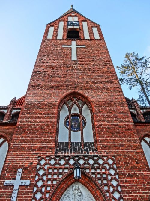 Dieviškoji Gailestingumo Bažnyčia, Bydgoszcz, Bokštas, Lenkija, Pastatas, Architektūra, Krikščionybė, Religinis, Spire