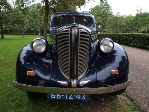 Dodge, D8, 1938, Automobilis, Automatinis, Automobilis, Iš Arti, Makro, Groteliniai Žibintai, Klasikinis, Vintage, Oldster, Lauke, Transporto Priemonė, Gabenimas