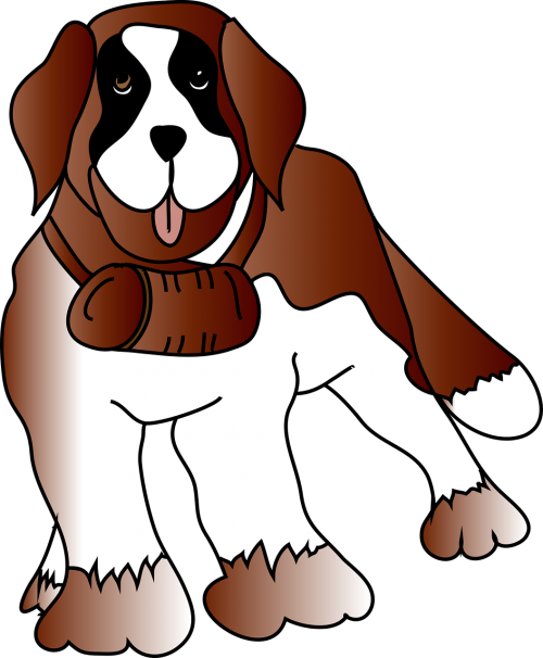 Šuo, Gyvūnas, Naminis Gyvūnėlis, Gelbėjimas, Saint Bernard, St Bernard, Nemokama Vektorinė Grafika