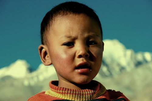 Doji, Ladakh, Indija, Tibetas, Vaikas