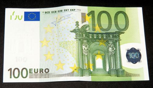 Dolerio Kupiūra, 100 Eurų, Valiuta, Popieriniai Pinigai, Banknotas, Priekinė Pusė
