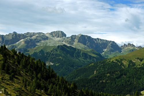 Dolomitai, Kalnai, Italy, Alpių, South Tyrol, Panorama, Kraštovaizdis, Gamta, Rokas, Mėlynas, Dangus, Debesys, Vaizdas, Eglės, Pažvelgti Toliau, Kalnų Viršūnės, Aukščiausiojo Lygio Susitikimas