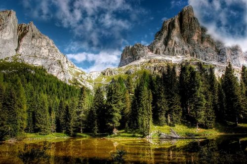 Dolomitai, Kalnai, Belluno, Italy, Vaizdas, Alpių, Žygiai, Gamta, Griovių Laukas, Unesco Pasaulio Paveldas, Debesys, Panorama, Kraštovaizdis, Dangus, Rokas, Žygis, Medis, Bergsee, Poilsis, Nuotaika, Vasara, Žalias, Tylus, Pieva, Žolė, Požiūris