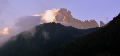 Dolomitai, Sassolungo, Rokas, Kalnas, Italy, Saulėlydis, Gamta