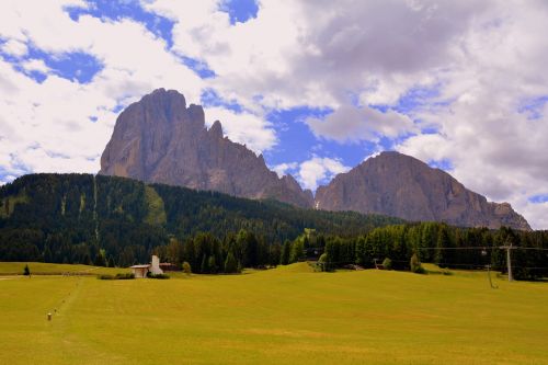 Dolomitai, Kalnas, Prato, Kraštovaizdis, Debesys, Kalnai, Gamta, Sassolungo, Italy