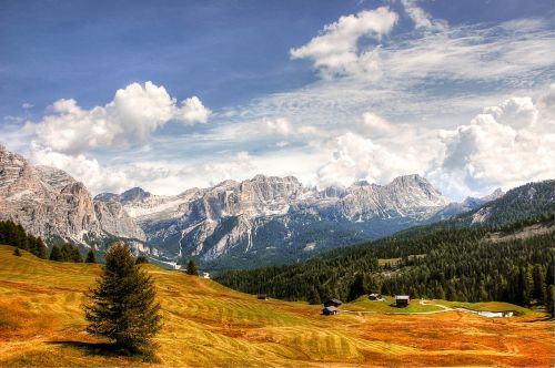 Dolomitai, Kalnai, Italy, South Tyrol, Alpių, Vaizdas, Gamta, Kraštovaizdis, Rokas, Alpių Panorama, Alm, Vasara, Debesys, Dangus, Panorama, Aukšti Kalnai, Takas, Žygiai, Kalnų