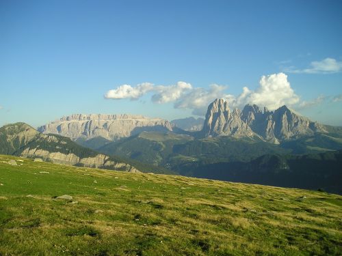 Dolomitai, Sassolungo, Plattkofel, Sella, Sella Grupė, Kalnai, South Tyrol, Vaizdas, Laisvė